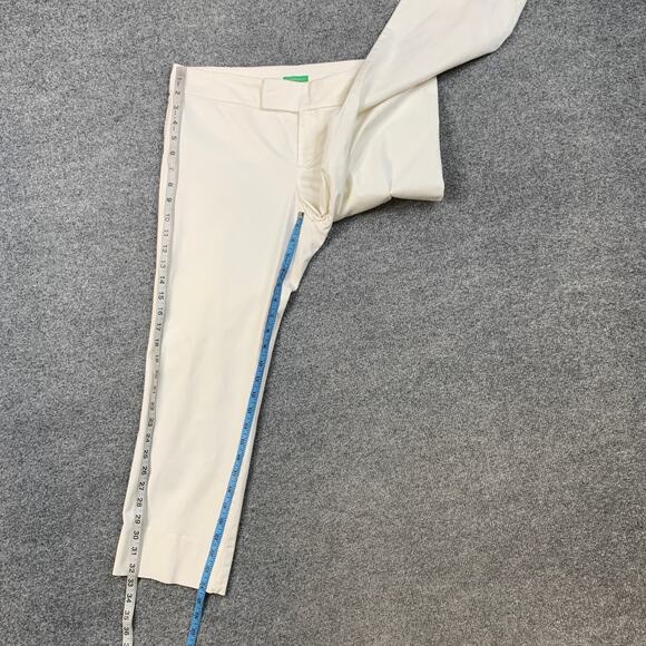Lilly Pulitzer Pants Womens 8 White Palm Beach Fit Mid Rise Pocket Stretch Capri - Picture 3 of 9